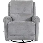 Gentry Manual Swivel Glider Recliner in Shadowplay Gray Fabric