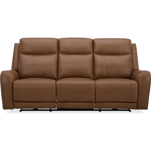 Haywood Power Reclining Sofa in Butternut Brown Leather