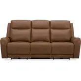 Haywood Power Reclining Sofa in Butternut Brown Leather