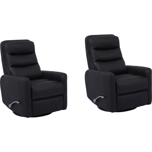 Hercules Manual Swivel Glider Recliner in Black Leatherette (Set of 2)
