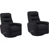 Hercules Manual Swivel Glider Recliner in Black Leatherette (Set of 2)