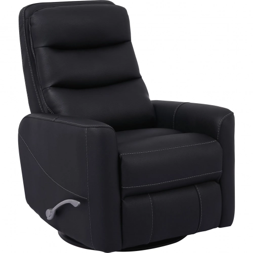 Hercules Manual Swivel Glider Recliner in Black Leatherette