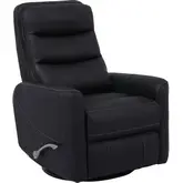 Hercules Manual Swivel Glider Recliner in Black Leatherette