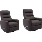 Hercules Manual Swivel Glider Recliner in Chocolate Brown Leatherette (Set of 2)