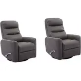 Hercules Manual Swivel Glider Recliner in Haze Grey Leatherette (Set of 2)