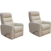 Hercules Manual Swivel Glider Recliner in Oyster Beige Leatherette (Set of 2)