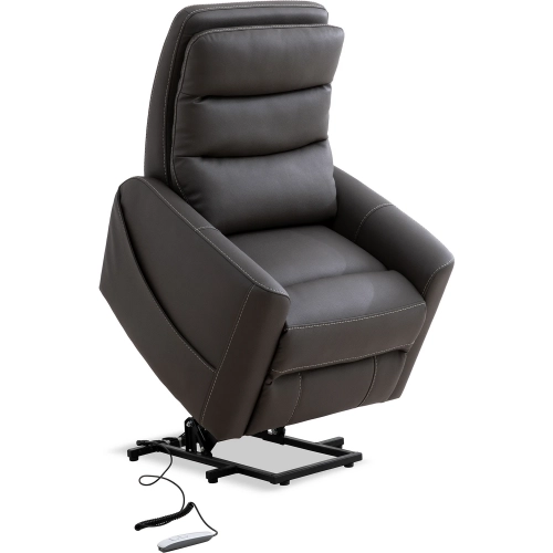 Hercules Power Lift Recliner with Articulating Headrest in Haze Leatherette