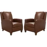 Hunter Manual Recliner in Chestnut Brown Top Grain Leather (Set of 2)