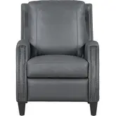 Hunter Manual Pushback Recliner in Echo Grey Top Grain Leather