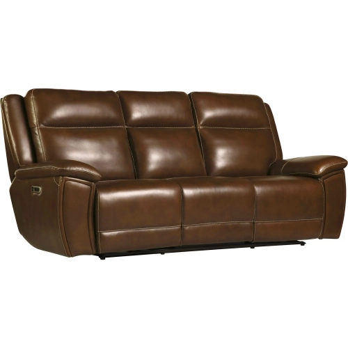 Jameson Power Reclining Zero Gravity Sofa in Hickory Dark Brown Leather