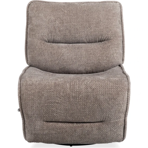 Leo Manual Armless Swivel Glider Layflat Recliner in Wheat Brown Fabric
