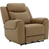 Momentum Power Zero Gravity Recliner with Heat & Massage in Cashew Tan Leatherette