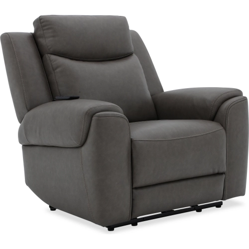 Momentum Power Zero Gravity Recliner with Heat & Massage in Dark Granite Grey Leatherette
