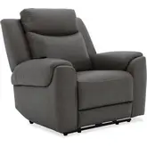 Momentum Power Zero Gravity Recliner with Heat & Massage in Dark Granite Grey Leatherette