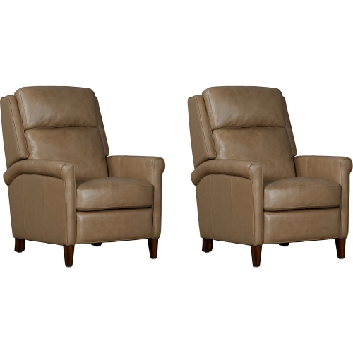 Northfield Manual Recliner in Lotus Cream Tan Top Grain Leather (Set of 2)