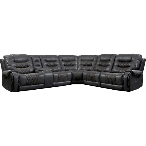 Outlaw Stallion 6 Piece Power Reclining Sectional Sofa in Stallion Leatherette