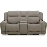 Penfield Power Zero Gravity Console Loveseat with Heat, Massage & Speaker in Brown Fabric