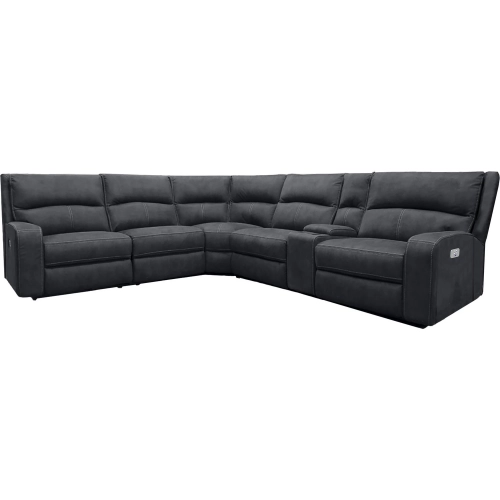 Polaris 6 Piece Power Reclining Sectional Sofa in Slate Grey Fabric