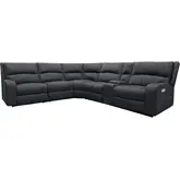 Polaris 6 Piece Power Reclining Sectional Sofa in Slate Grey Fabric
