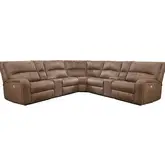 Polaris 7 Piece Modular Power Reclining Sectional Sofa in Kahlua Brown Fabric