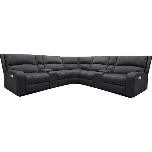 Polaris 7 Piece Modular Power Reclining Sectional Sofa in Slate Dark Grey Fabric