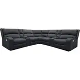 Polaris 7 Piece Modular Power Reclining Sectional Sofa in Slate Dark Grey Fabric