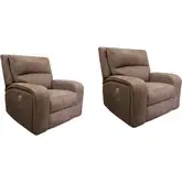 Polaris Power Recliner in Kahlua Brown Fabric (Set of 2)