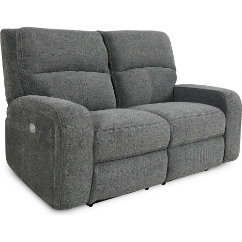 Polaris Power Loveseat in Bizmark Grey Fabric