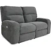 Polaris Power Loveseat in Bizmark Grey Fabric