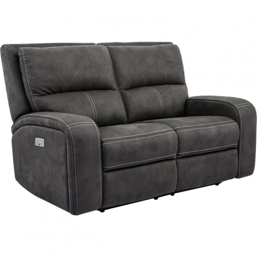 Polaris Power Loveseat in Slate Grey Fabric