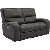 Polaris Power Loveseat in Slate Grey Fabric