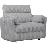 Radius Xl Extra Wide Power Glider Recliner in Mega Grey Fabric