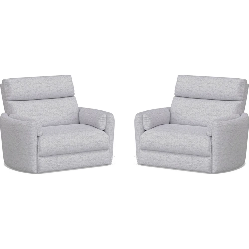 Radius XL Extra Wide Power Glider Recliner in Mineral Light Grey Fabric (Set of 2)