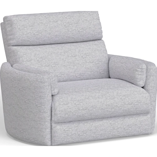 Radius Xl Extra Wide Power Glider Recliner in Mineral Light Grey Fabric