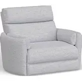 Radius Xl Extra Wide Power Glider Recliner in Mineral Light Grey Fabric