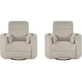Radius Manual Swivel Recliner in Burlap Light Brown Fabric (Set of 2)