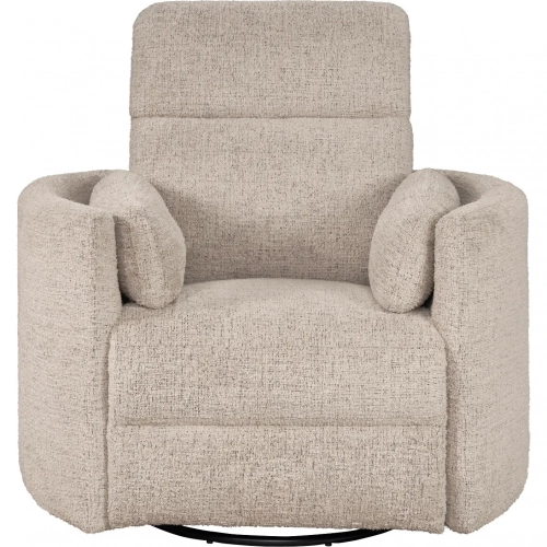 Radius Manual Swivel Recliner in Burlap Light Brown Fabric