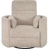 Radius Manual Swivel Recliner in Burlap Light Brown Fabric
