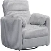 Radius Swivel Power Glider Recliner in Mega Grey Fabric