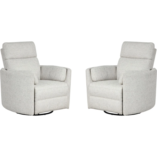 Radius Power Swivel Glider Recliner in Natural Quartz Beige Fabric (Set of 2)