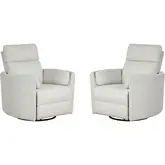 Radius Power Swivel Glider Recliner in Natural Quartz Beige Fabric (Set of 2)