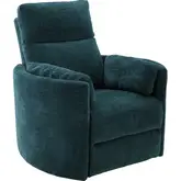 Radius Power Swivel Glider Recliner in Peacock Teal Blue Fabric