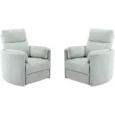 Radius Power Swivel Glider Recliner in Windstream Light Teal Fabric (Set of 2)