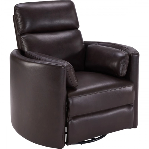 Radius FreeMotion Power Cordless Swivel Glider Recliner in Brown Top Grain Leather