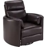 Radius FreeMotion Power Cordless Swivel Glider Recliner in Brown Top Grain Leather