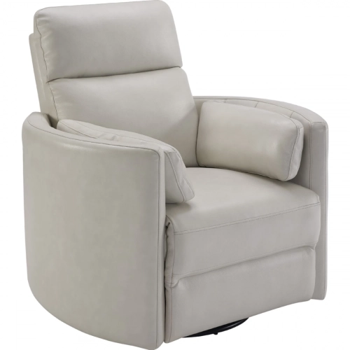 Radius FreeMotion Power Cordless Swivel Glider Recliner in Ivory Top Grain Leather