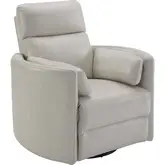 Radius FreeMotion Power Cordless Swivel Glider Recliner in Ivory Top Grain Leather