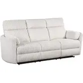 Radius Power Reclining Sofa in Mega Ivory Off White Fabric