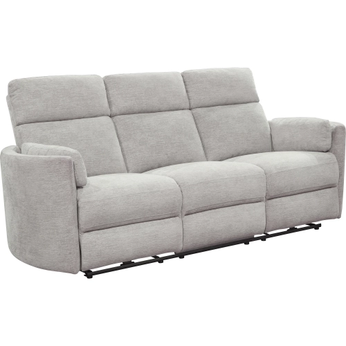 Radius Power Reclining Sofa in Mineral Light Grey Fabric