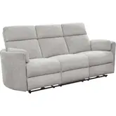 Radius Power Reclining Sofa in Mineral Light Grey Fabric